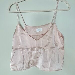 Aritzia Wilfred Pink Cropped Camisole